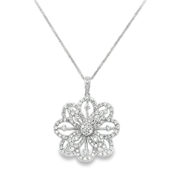 Diamond Snowflake Pendant in 18k White Gold