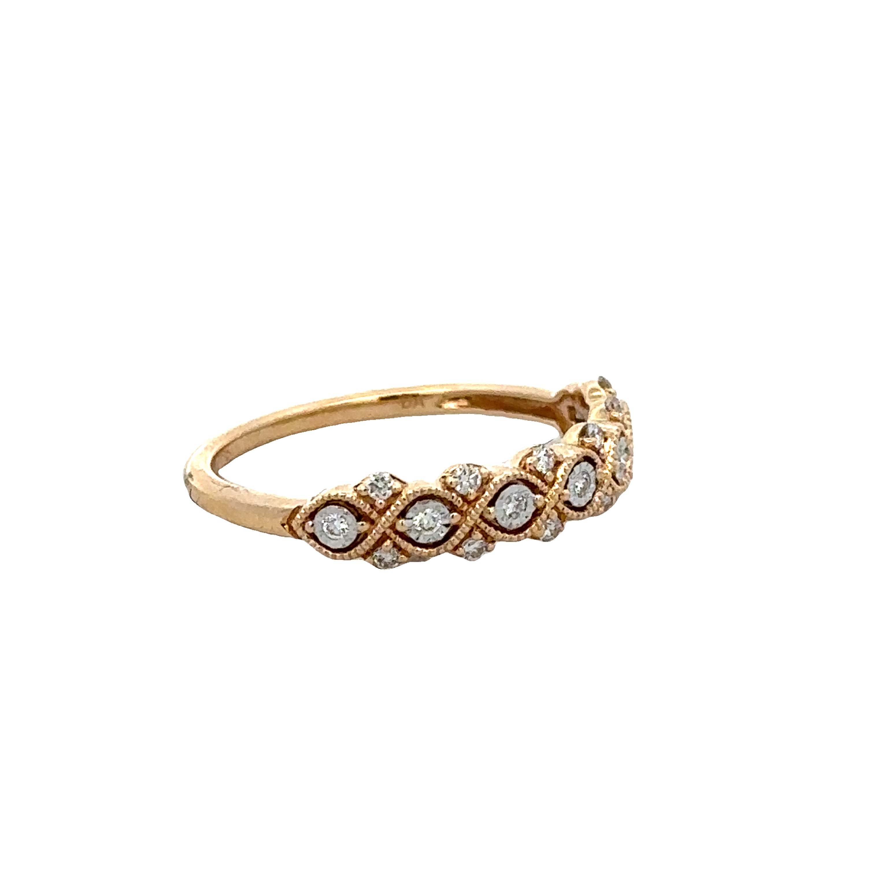 Diamond Accented Band in Yellow Gold