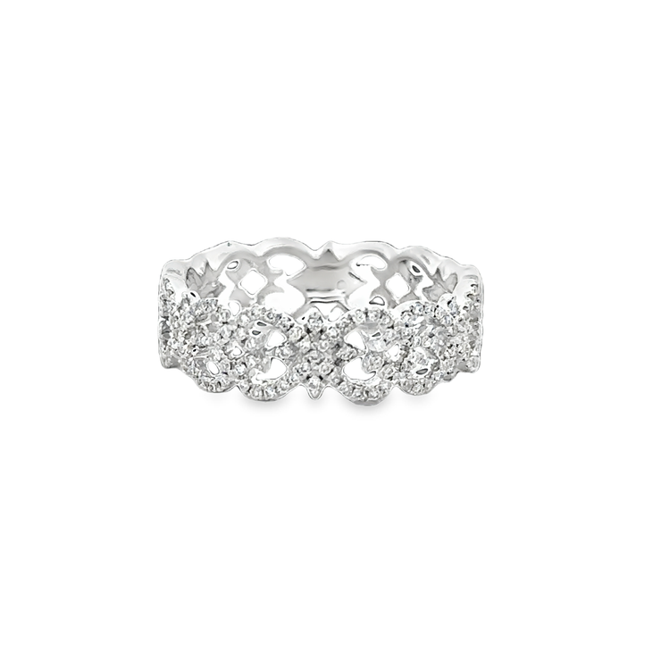 Openwork Diamond Band in 18k White Gold