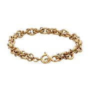 7" Fancy Circle Link Bracelet in 14k Yellow Gold