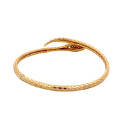 Ruby and Diamond Snake Bangle Bracelet in 18k Yellow Gold