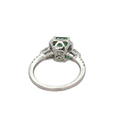 1.42 ct. Emerald and Diamond Ring in White Gold