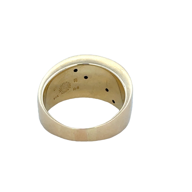 Mosaic Inlaid Asch Grossbardt 14k Yellow Gold Band