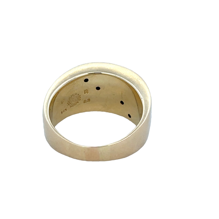 Mosaic Inlaid Asch Grossbardt 14k Yellow Gold Band