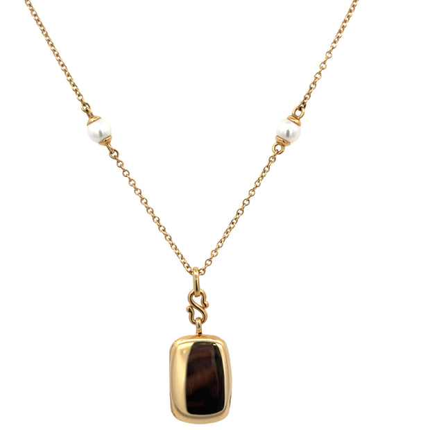 Monica Rich Kosann Pearl Accented Locket in 18k Yellow Gold