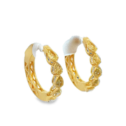 Fancy Yellow Pear Shape Diamond Hoop Earrings in 18k Yellow Gold