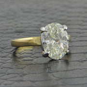 GIA 4.01 ct. I-SI1 Oval Cut Diamond Engagement Ring in Two Tone Gold