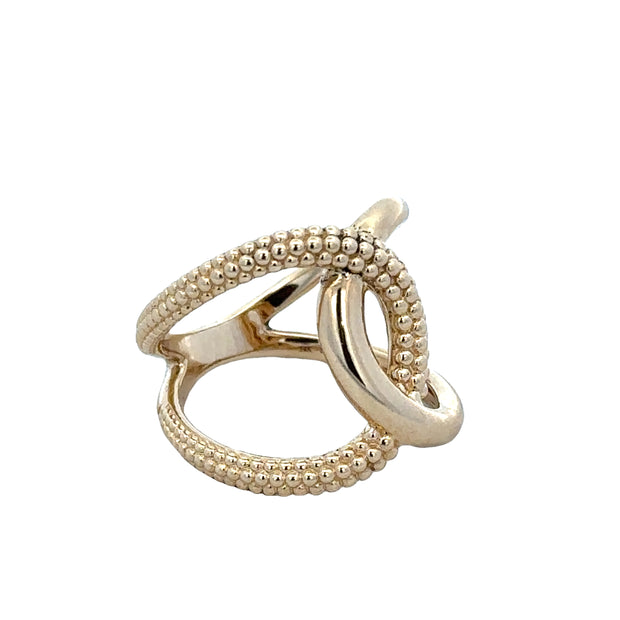 Designer Yellow Gold Intertwining Openwork Ring