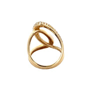Openwork Diamond Swirl Ring in Yellow Gold