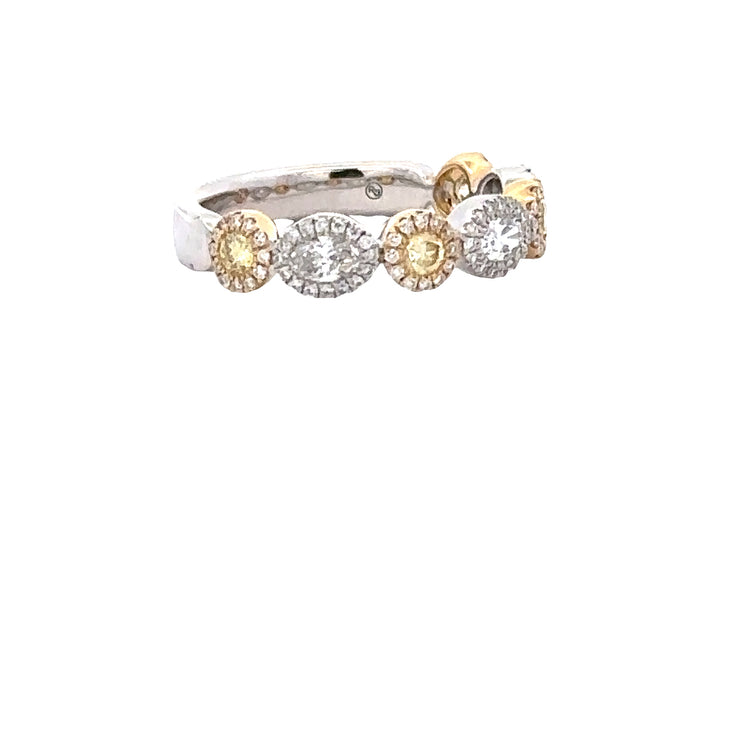 Fancy Yellow Diamond Band in Platinum and 18k Yellow Gold
