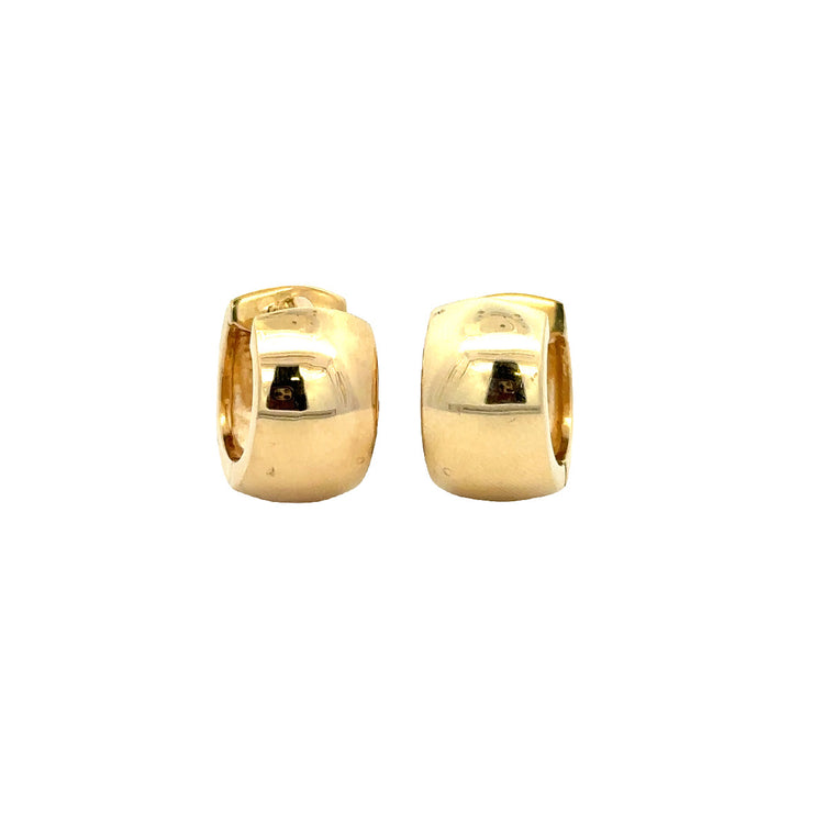 Huggie Style Hoop Earrings in Yellow Gold
