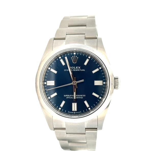 Rolex Automatic Oyster Perpetual Wristwatch Blue Dial