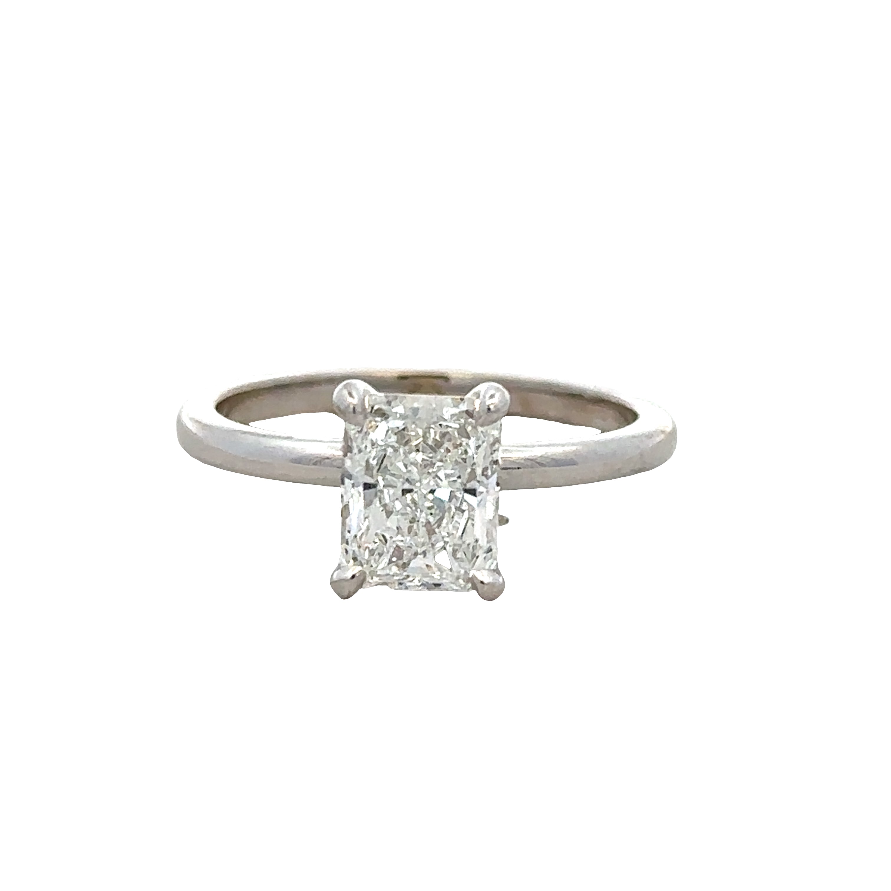 14k White Gold 1.50ct GIA Radiant Cut Diamond Engagement Ring – Size 7