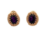 Amethyst Clip-on Earrings in Yellow Gold