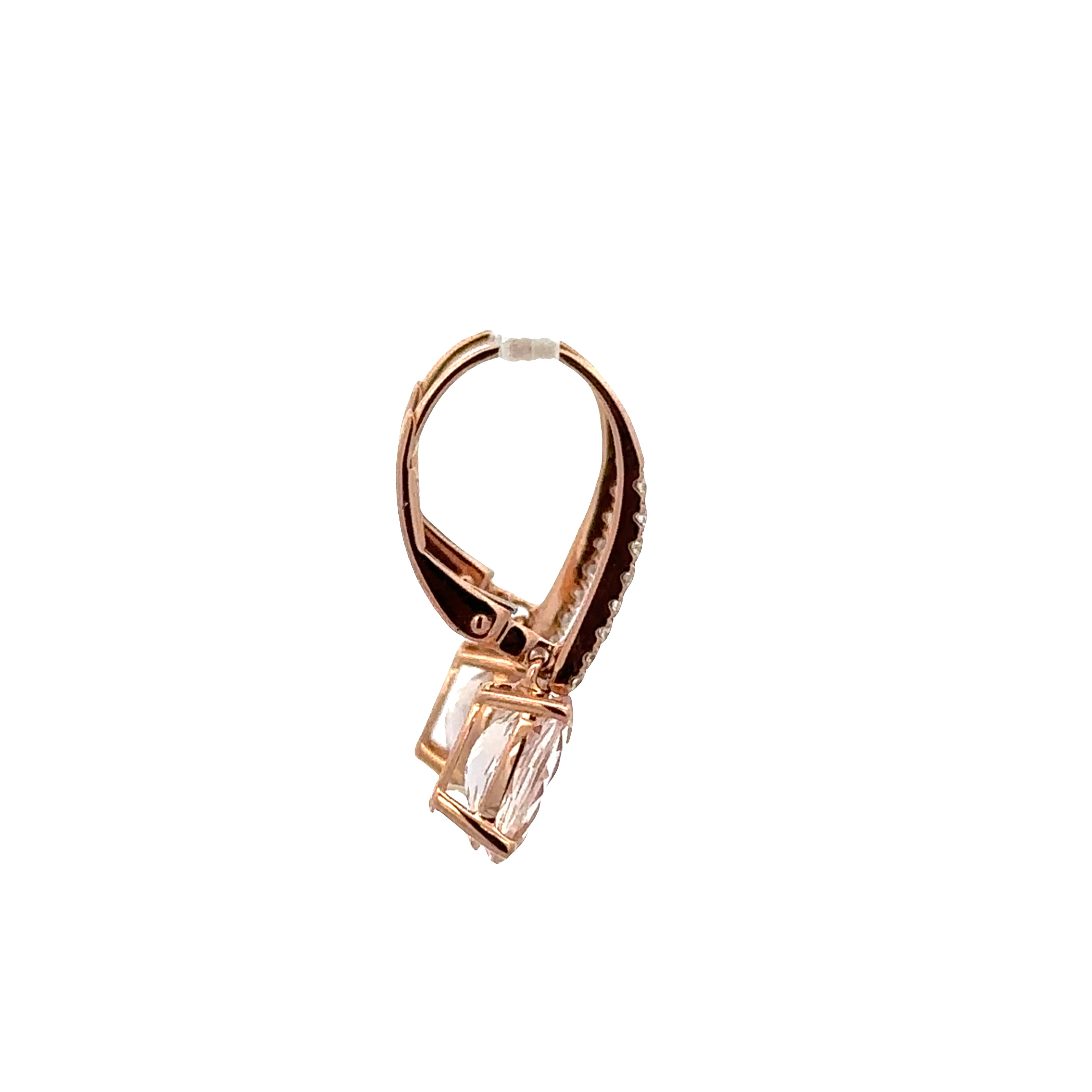 14k Rose Gold Morganite & Diamond Drop Earrings – 2.26 CTW