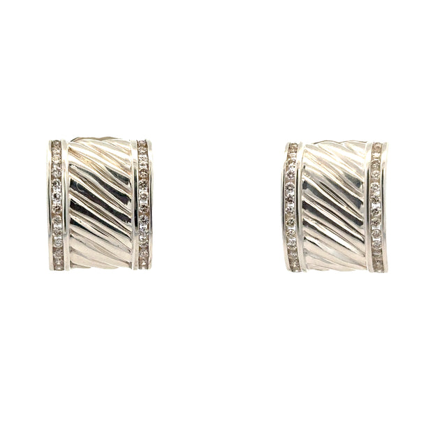 David Yurman Diamond Accented Sterling Silver Earrings