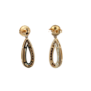 Aquamarine, Sapphire, and Diamond Drop Earrings in Yellow Gold