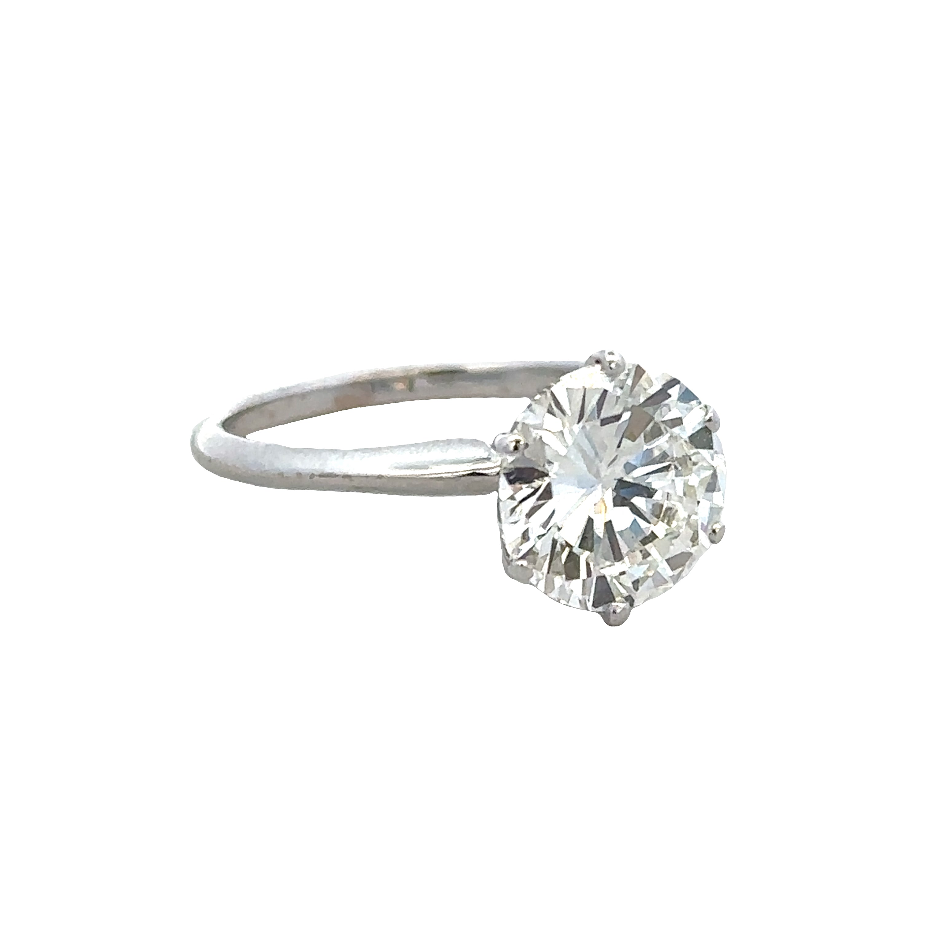 14k White Gold 3.01ct GIA Diamond Solitaire Engagement Ring – Size 7.5