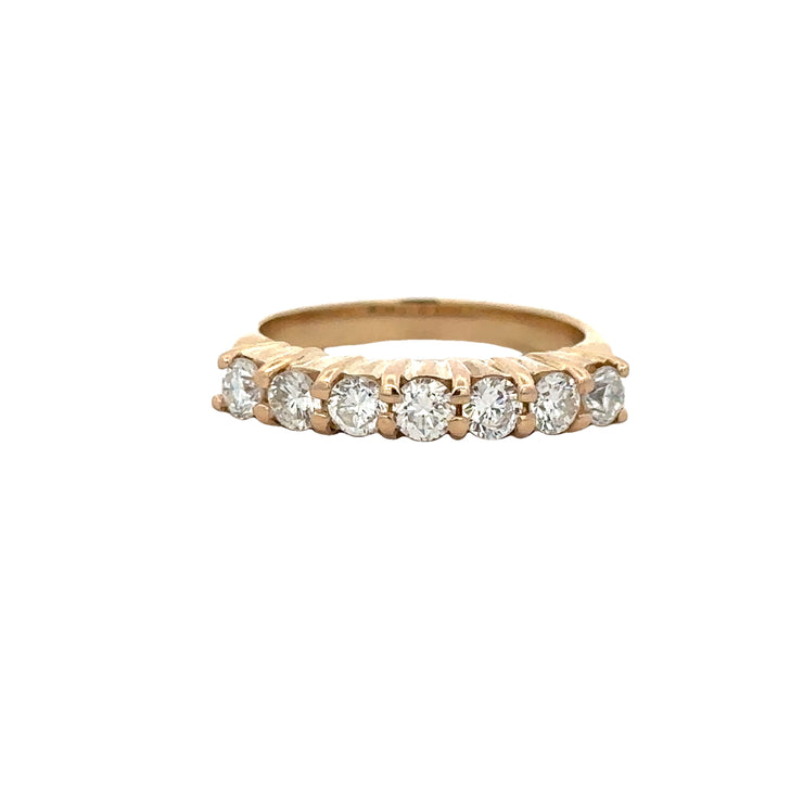 Seven Diamond Band in Yellow Gold