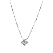 Diamond Quatrefoil Necklace in White Gold