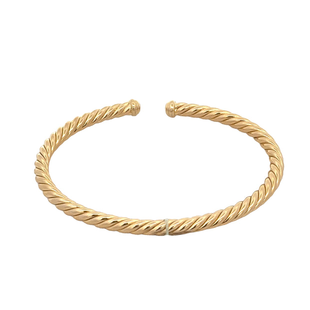 David Yurman Flexible Cable Bangle Bracelet in 18k Yellow Gold