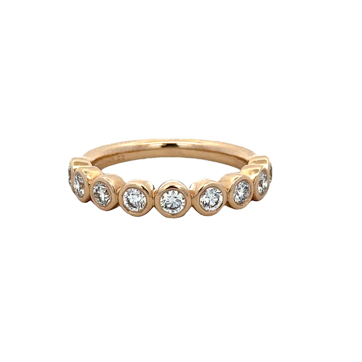 Bezel Set Diamond Band in Yellow Gold