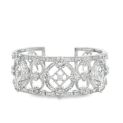 Openwork Diamond Bangle Bracelet in 18k White Gold