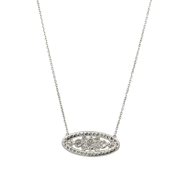 Art Deco Inspired Diamond Necklace in 18k White Gold