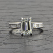 GIA 2.01 ct. I-SI1 Emerald Cut Diamond Engagement Ring in White Gold
