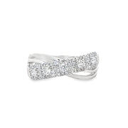 Diamond Crossover Band in White Gold
