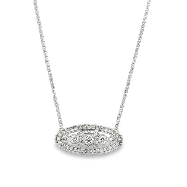 Art Deco Inspired Diamond Necklace in 18k White Gold