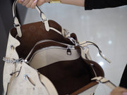 Mint Condition Louis Vuitton Cream Bella Tote in Monogram Mahina Leather