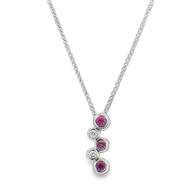 Tiffany & Co. Pink Sapphire and Diamond Bubble Necklace