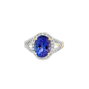 Tanzanite and Diamond Ring in Yellow Gold