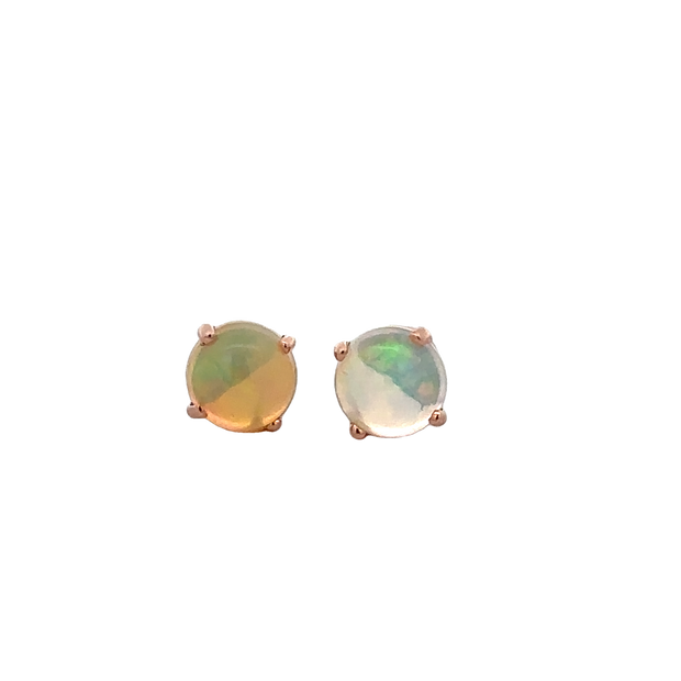 Opal Stud Earrings in Rose Gold