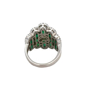 Statement Emerald and Diamond Ring in White Gold