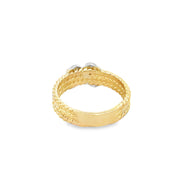 Diamond Accented "X" Ring in Yellow Gold