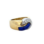 Lapis and Diamond Band in 18k Gold