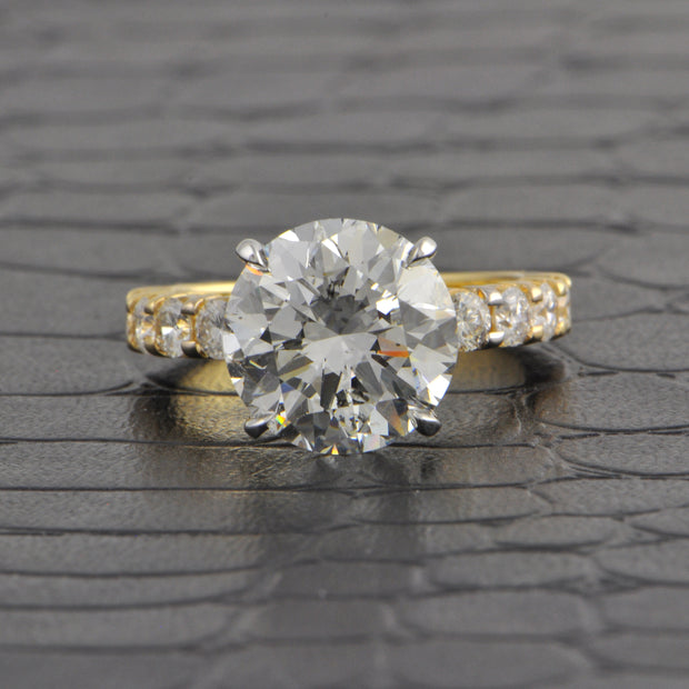 GIA 5.01 ct. G-SI2 Round Brilliant Cut Diamond Engagement Ring