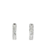 Diamond Hoop Earrings in White Gold