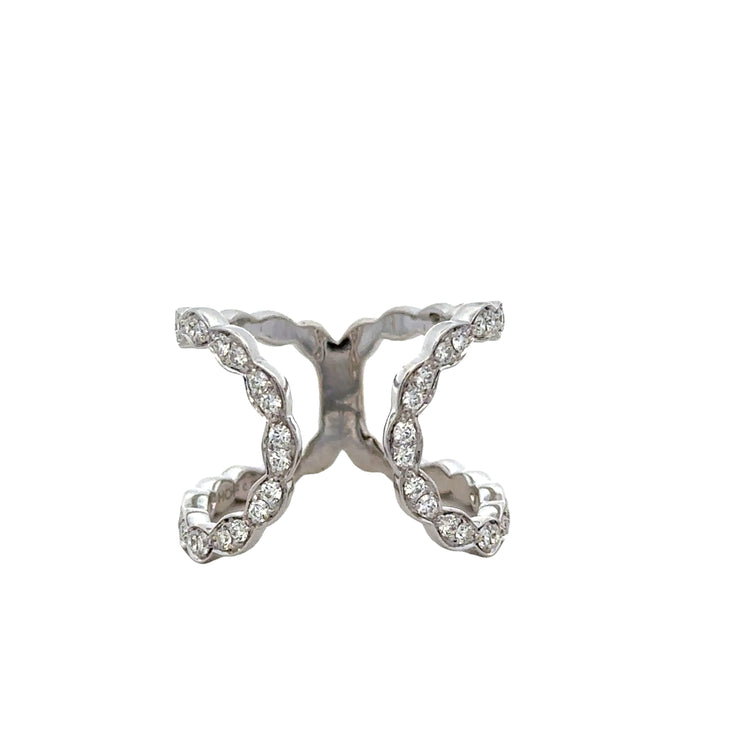 Openwork Diamond Accented Ring in 18k White Gold