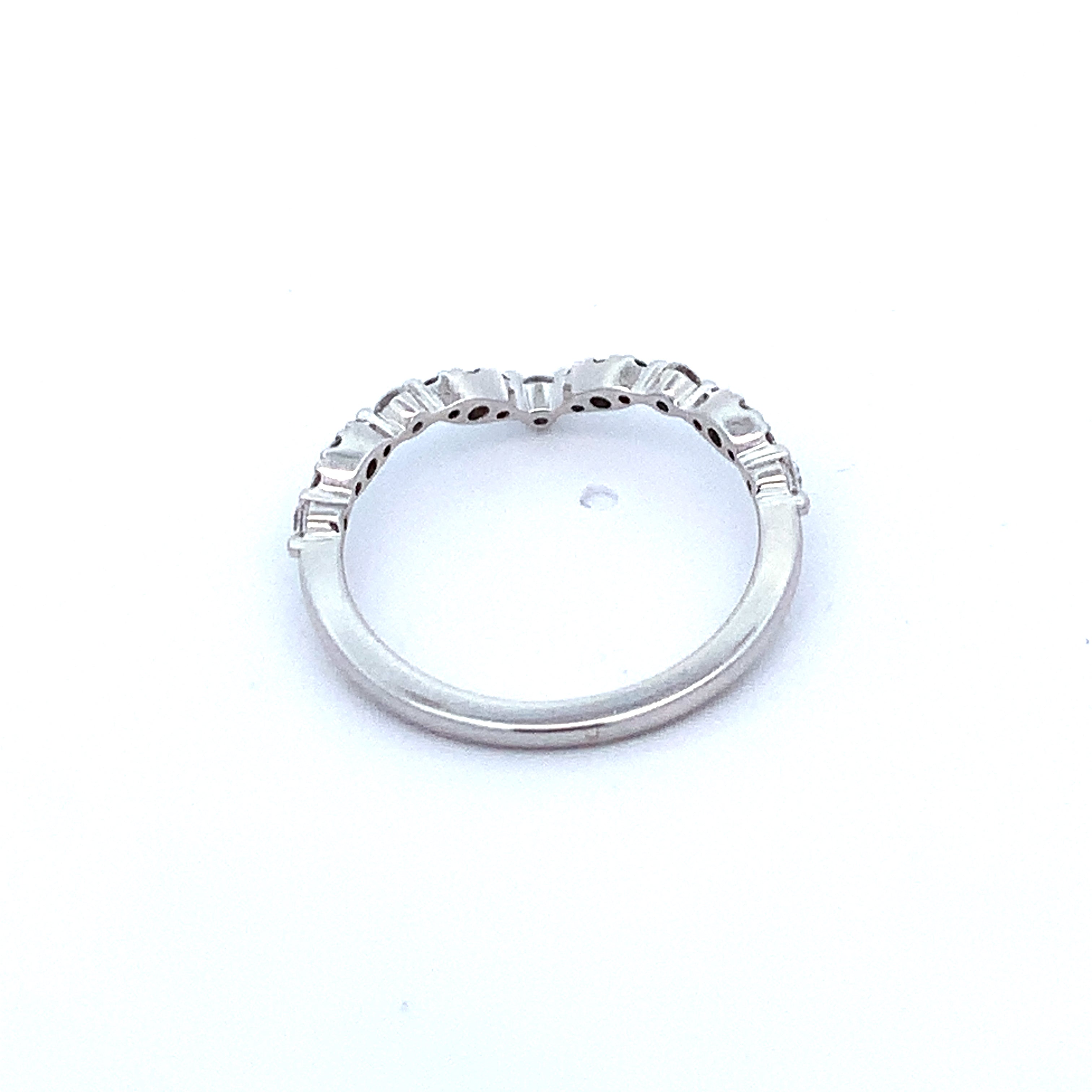 Chevron Style Diamond Wedding Band in White Gold