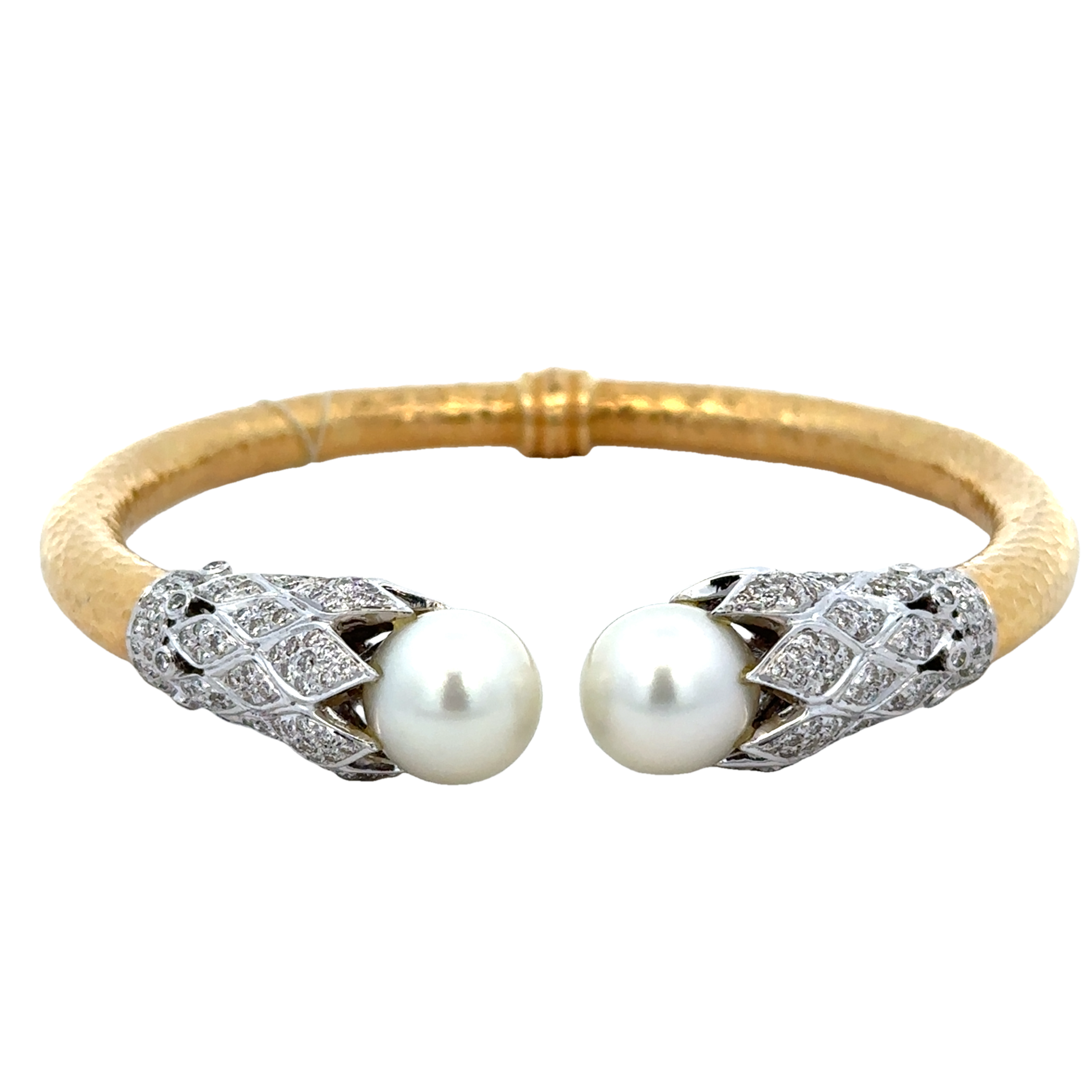 Statement South Sea Cultured Pearl and Diamond Bracelet in 18k Gold