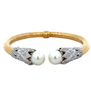 Statement South Sea Cultured Pearl and Diamond Bracelet in 18k Gold