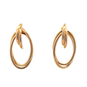 Yellow Gold Oval Fashion Earrings