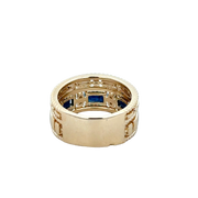 Sapphire and Diamond Stack Band Ring in Yellow GOld