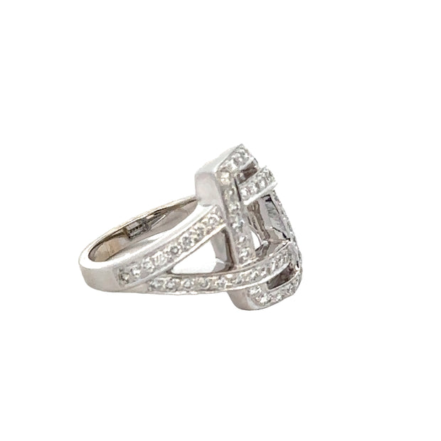 Openwork Diamond Ring in White Gold