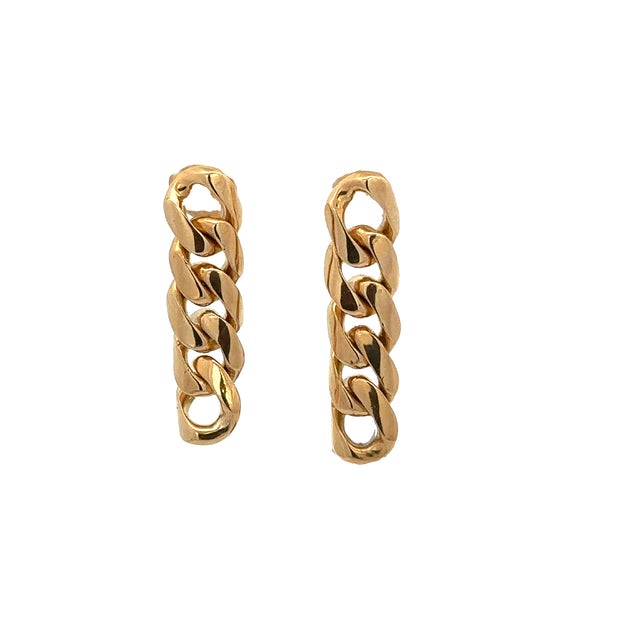 Curb Link Earrings in Yellow Gold