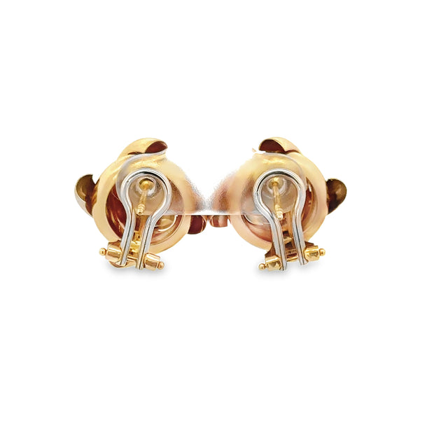 Tri-Tone 18k Gold Knot Earrings