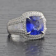 Fabulous 5.18 ct. Sapphire and Diamond Ring in White Gold